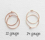 Mini Aros De Plata Esterlina De 8 Mm Calibre 24