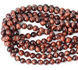 Cheavian 35 Unids 10mm Rojo Natural Ojo De Tigre Piedra