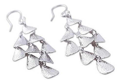 Pendientes Largos De Plata De Ley, 'lluvia