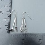 Aretes Con Utensilios De Cocina De Plata Esterlina