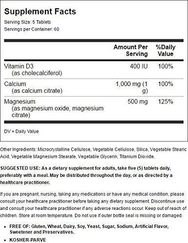 Magnesio De Calcio Con Vitamina  300 Tabletas
