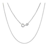Caja De Plata Esterlina Collar Con Cadena, 0.8 Mm, Muy Fino