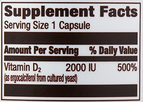 Vitamina D2 2000 Iu, Vegan, 65 Cápsulas,