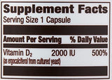 Vitamina D2 2000 Iu, Vegan, 65 Cápsulas,