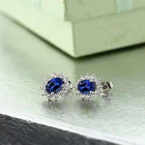 3.00 Ct 7x5mm Pendientes De Botón De Plata Esterlina 925