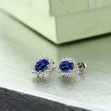 3.00 Ct 7x5mm Pendientes De Botón De Plata Esterlina 925