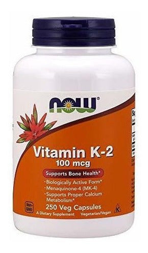 Ahora Vitamina K-2100 Mcg, 250 Cápsulas Vegetales