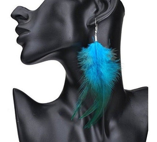 pendientes de borla de plumas para mujeres y niñas