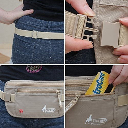 Rfid Money Belt Para Viajar Con Rfid Que Bloquea Las Mangas