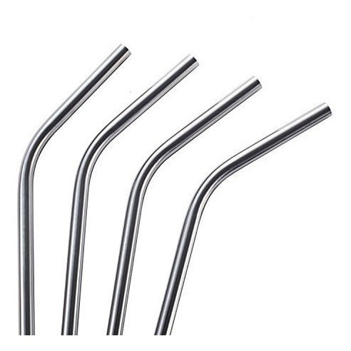 4 Pajuelas Extra Largas De Acero Inoxidable