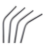 4 Pajuelas Extra Largas De Acero Inoxidable