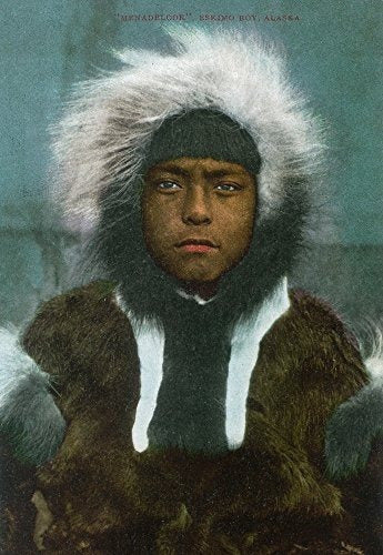 afiche, poster, Alaska - Eskimo Boy Llamado,