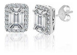 Mia Sarine Plata De Ley Con Baño De Rodio 1 3/8 Cttw Aretes