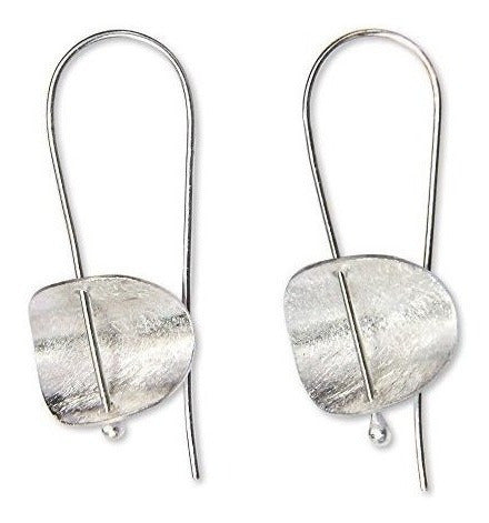 Novica Acabado Satinado Cepillado Redondo 925 Pendientes