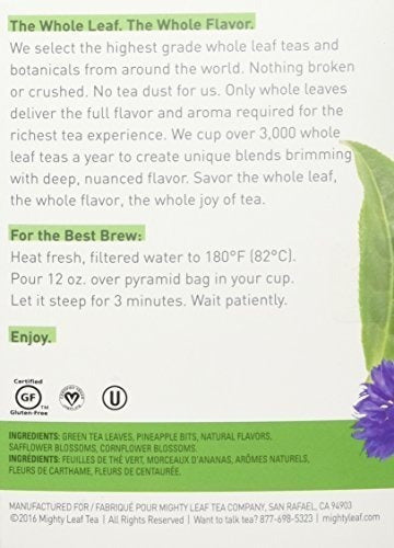 Mighty Leaf Green Tea Tropical 1.32 Oz 15 Bolsas