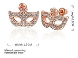 Pendientes Chapados En Oro Rosa Zirconia Push Back Mask