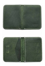 Cartera Delgada De Cuero Con Bolsillo Frontal