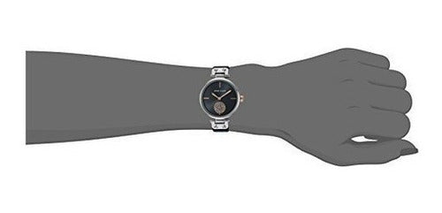 Reloj De Pulsera De Malla Plateada Y Azul Amatista