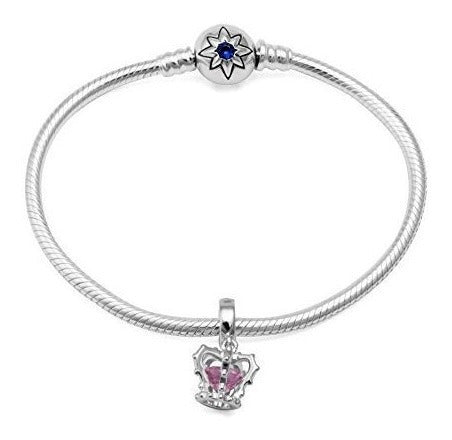 Colgante Sólido Plata de Ley 925 Royal Crown Dangle Beads
