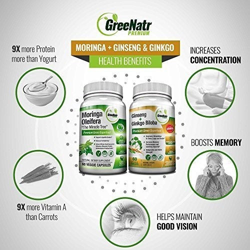 Paquete Focus + Energy | Tabletas De Panax Ginseng Y Ginkgo