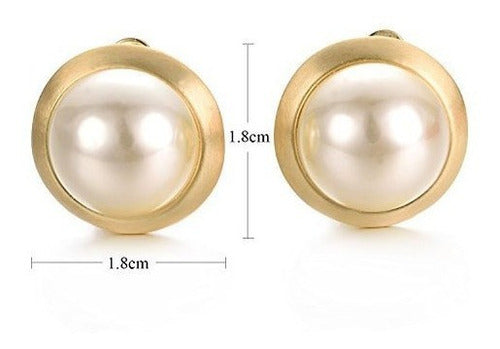 Pendientes Con Clip De Perlas De Marfil