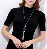 Collar de cadena colgante cristal transparente para mujer