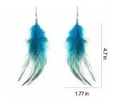 pendientes de borla de plumas para mujeres y niñas