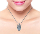 Juego De Collar Y Aretes De Búho Brillante Desconcertado