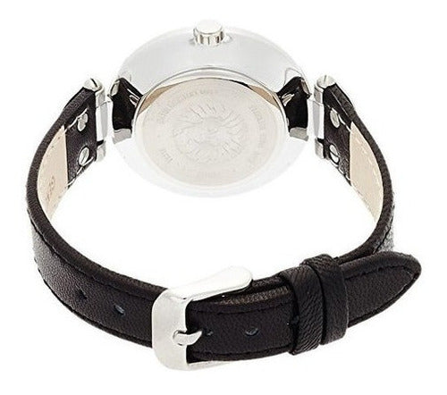 Reloj De Mujer De Cuero Plateado Y Tono Negro