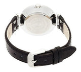 Reloj De Mujer De Cuero Plateado Y Tono Negro