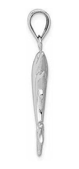 Colgante De Par De Delfines De Oro Blanco De 14 K De Roy