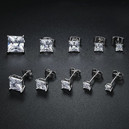 Pendientes Con Diseño De Princesa Cubic Zirconia En Oro