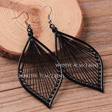 Pendientes Geométricos De Seda Tejida Leiothrix Joyas