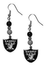 Pendientes Colgantes Con Cuentas De Abanico De Los Raiders