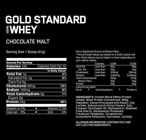 Polvo De Proteína De Suero De Leche 100% Estándar De Optimum