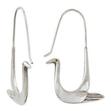 Pendientes De Aro Con Diseño De Pájaro De Plata 0.925