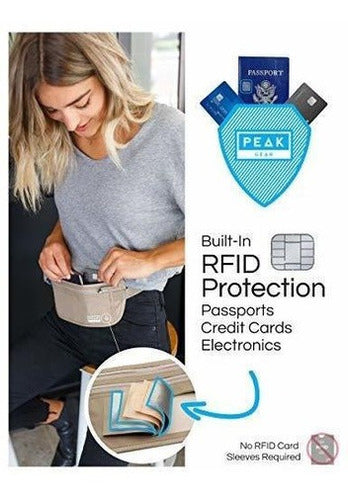 Money Belt de perfil delgado Con Seguro Antirrobo