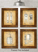 Impresiones de arte originales de patente de cerveza