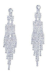 Pendientes De Boda De Plata Con Cadena