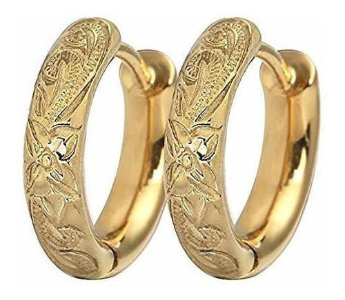Aretes Tipo Argolla De Estilo Hawaiano De Austaras - Juego
