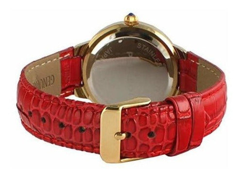 Reloj Redondo  Para Mujer De 14q Chapado