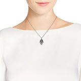 Collar de plata esterlina Mano de Fátima con mal de ojo