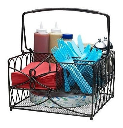 Servilleta y cubertería Caddy, grande, negro antiguo
