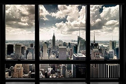 Póster Con Ventana De Pyramid America Nueva York Lámina