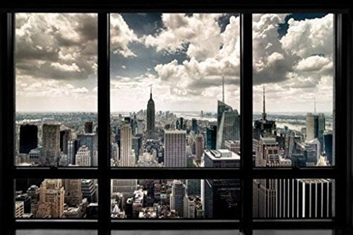 Póster Con Ventana De Pyramid America Nueva York Lámina