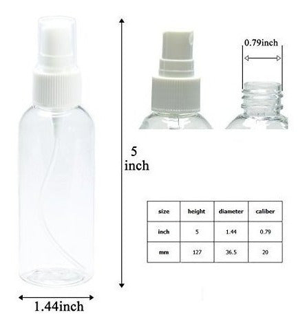 20 botellas de spray transparentes de niebla fina de 2,7 oz