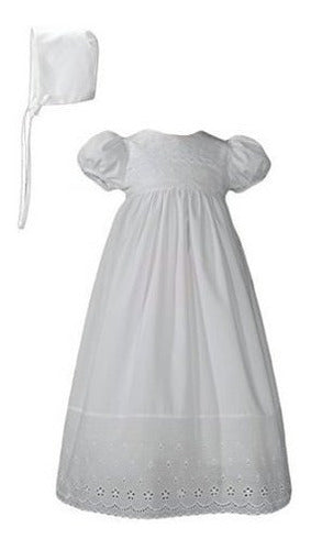 Vestido De Bautizo 100% Algodón Vestido De Bautizo Con Borde