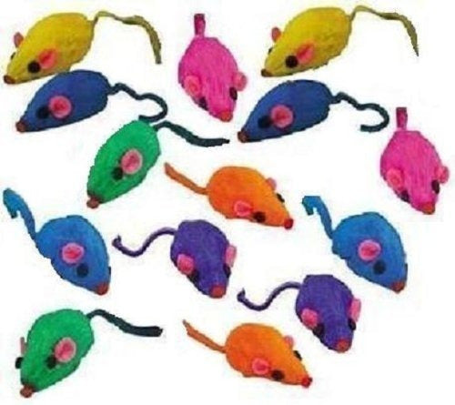 Zanies 20 X Ratones De Piel De Arco Iris De Juguete De Gato