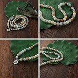 Gvusmil 108 Collar De Colgante Om De Cuentas De Perlas Mates