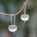 Novica Acabado Satinado Cepillado Redondo 925 Pendientes